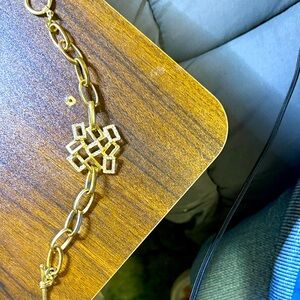 Gold Link Bracelet with Geometric Charm